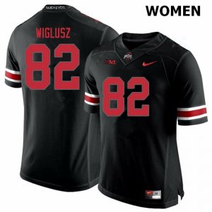 Women's Ohio State Buckeyes #82 Sam Wiglusz Blackout Nike NCAA College Football Jersey Hot MQE8644TY